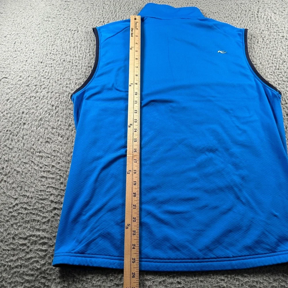 KJUS Golf Vest Mens M Blue Sleeveless Half Zip Mock Neck‎ Performance Stretch